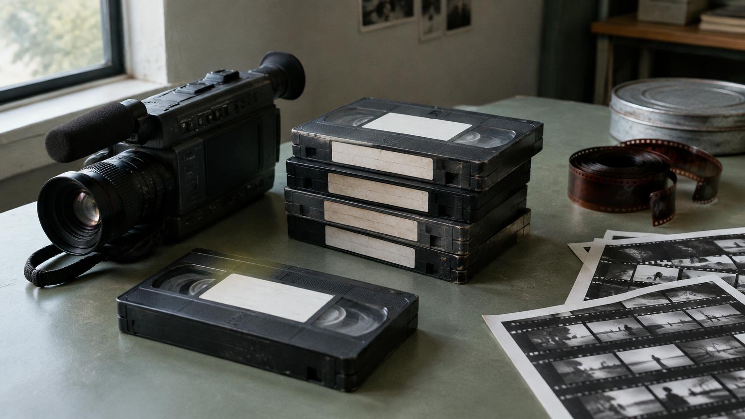 Analog camcorder, archival videotapes and photographic contact sheets